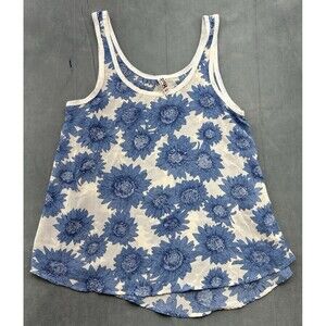 Mudd Tank Top XS Blue Sunflower Boho Y2K Indie Sleeveless Flowy Festival Floral